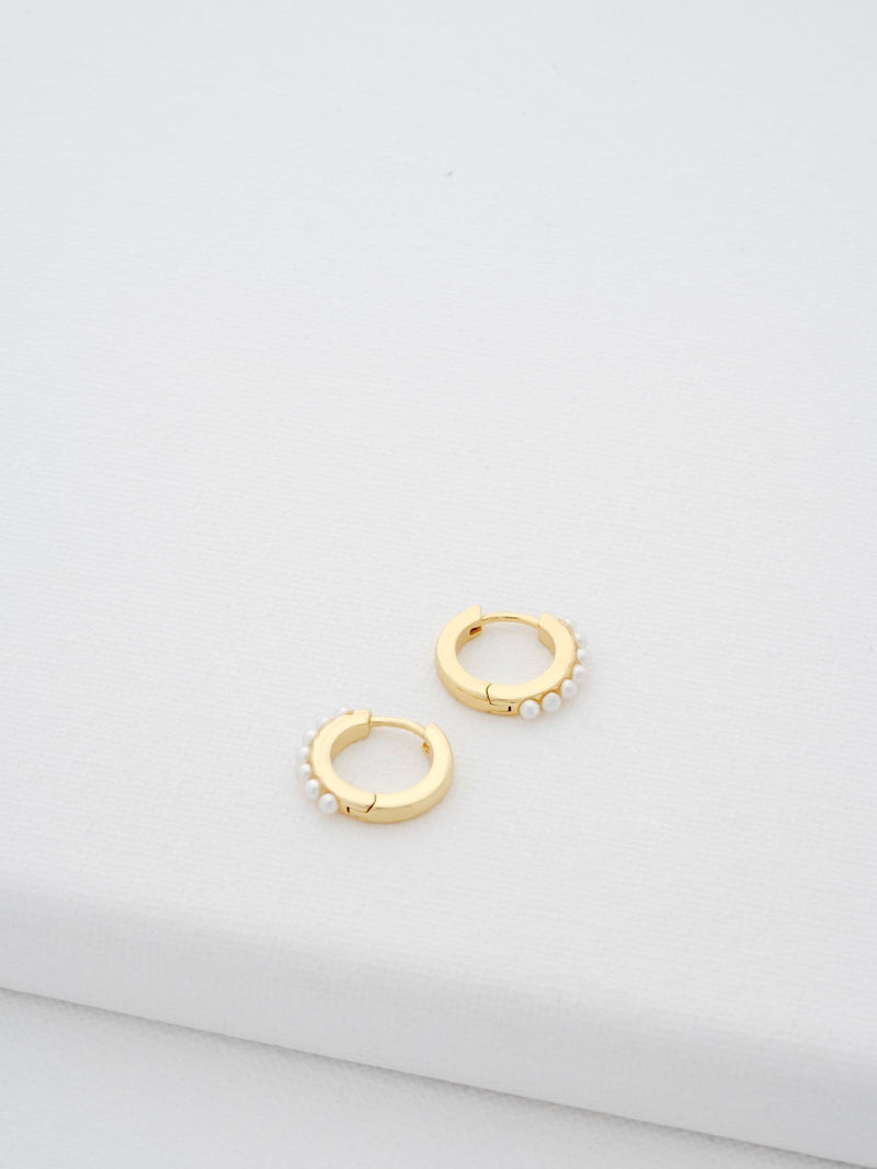 Ted Baker gold tone pearl persia huggie earrings (British brand)