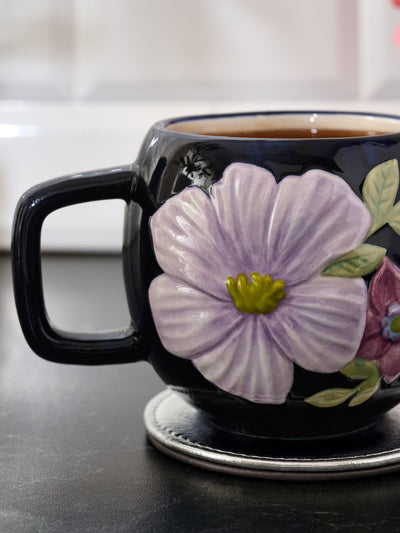 Next Navy Flower Textured Mug- Buy online at McGrocer