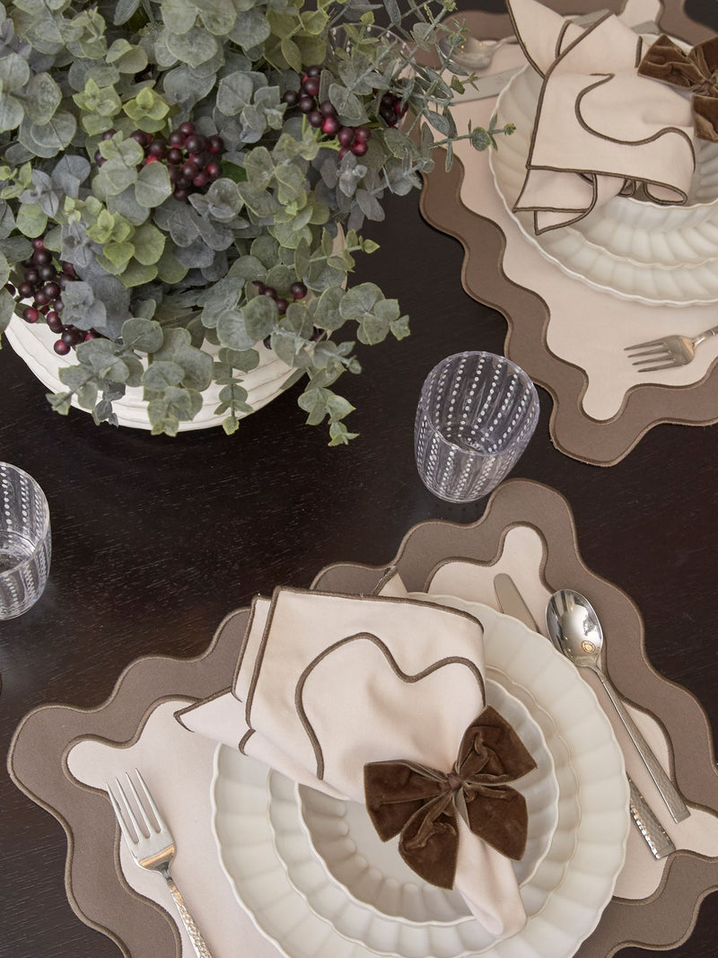 Sixty3 Styled Set of 4 Mocha Napkins