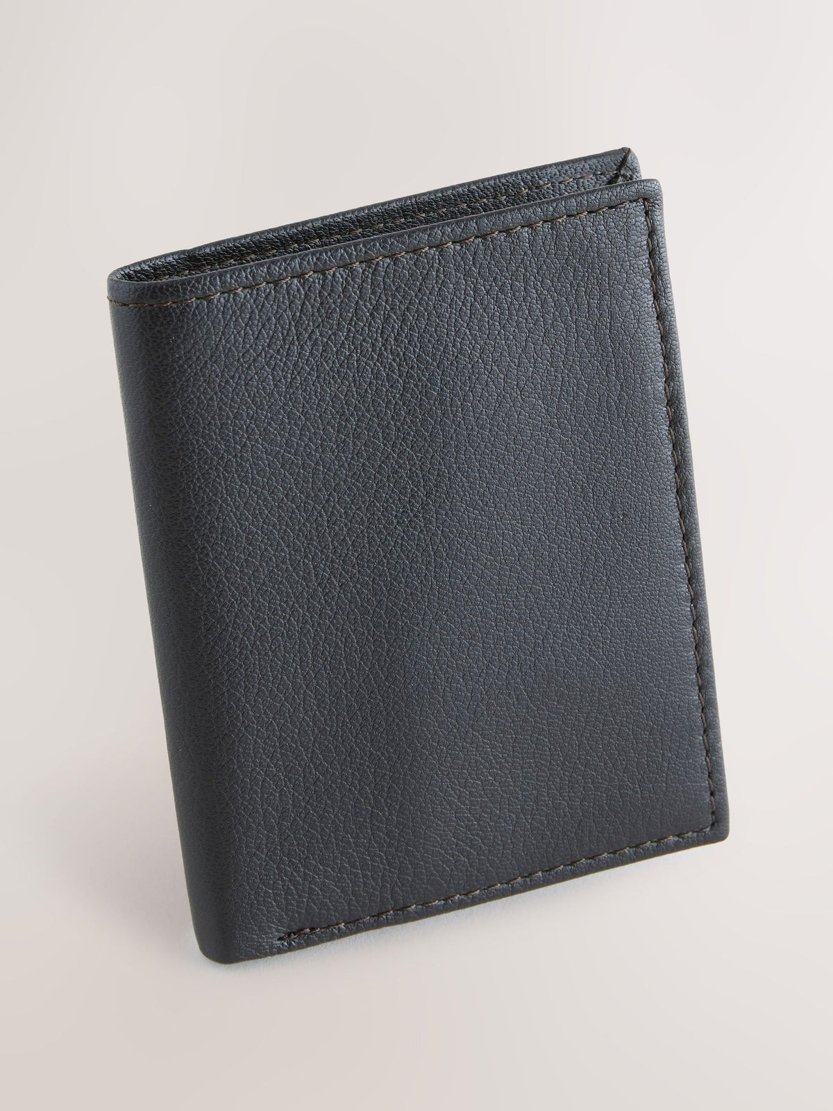 Brown leather bifold wallet mini cardholder, imported from the UK