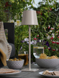 Dar Lighting Derrick rechargeable outdoor USB table lamp, imported from the UK