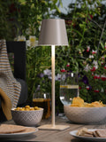 Dar Lighting Derrick rechargeable outdoor USB table lamp, imported from the UK