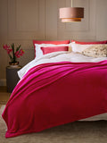 Rose Pink Plush Fleece Throw