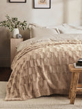 Natural Textured Check Throw