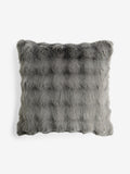 Aspen faux fur cushion 59x59cm charcoal grey, UK version