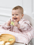 Bibado coverall weaning bib pink botanical bunnies - British product