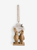Neutral Bertie Bear Love You To The Moon hanging decoration 13cm height, imported from the UK