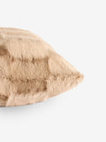 Natural textured faux fur check cushion 50cm, imported from the UK