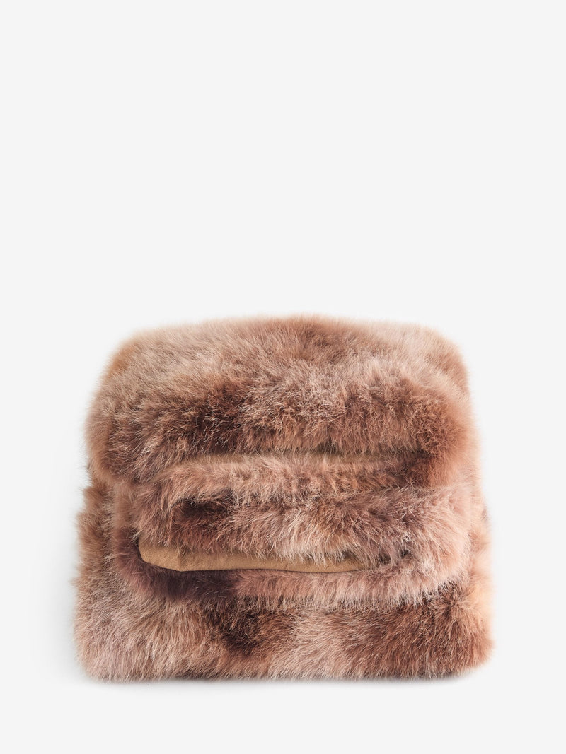 Loulou brown faux fur throw (British brand)