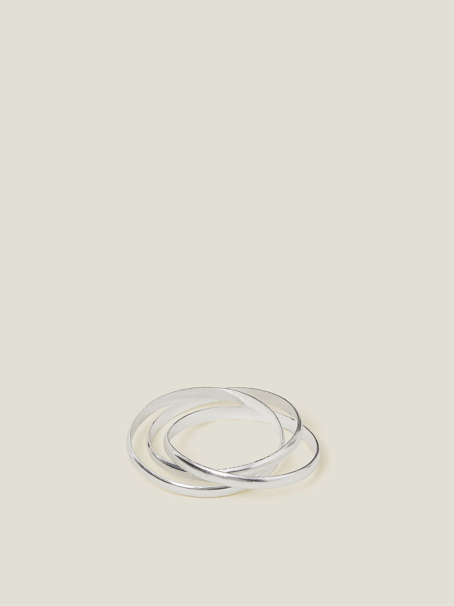 Accessorize Silver Tone Russian Band Ring, imported from the UK