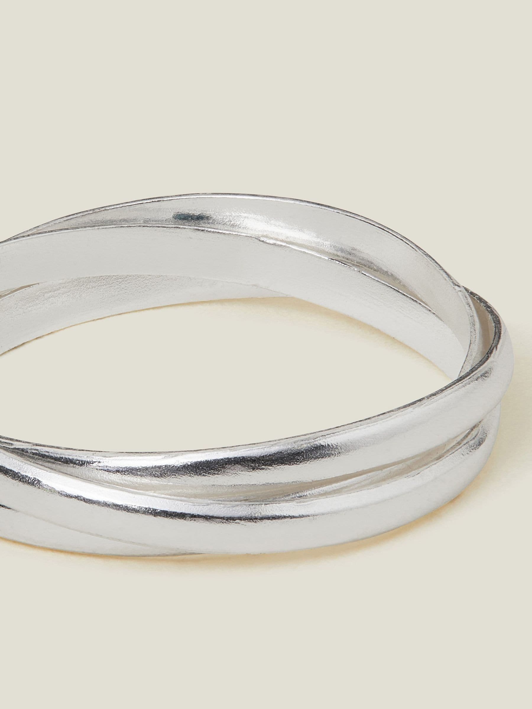 Accessorize Silver Tone Russian Band Ring, imported from the UK