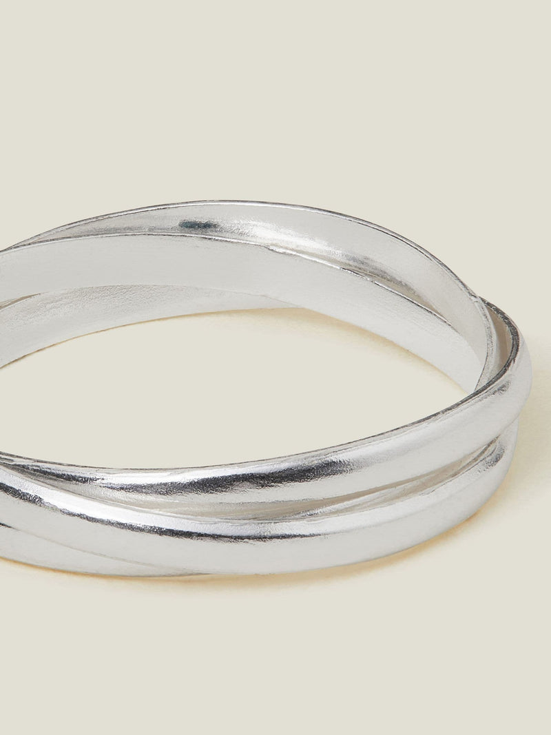 Accessorize Silver Tone Russian Band Ring, imported from the UK