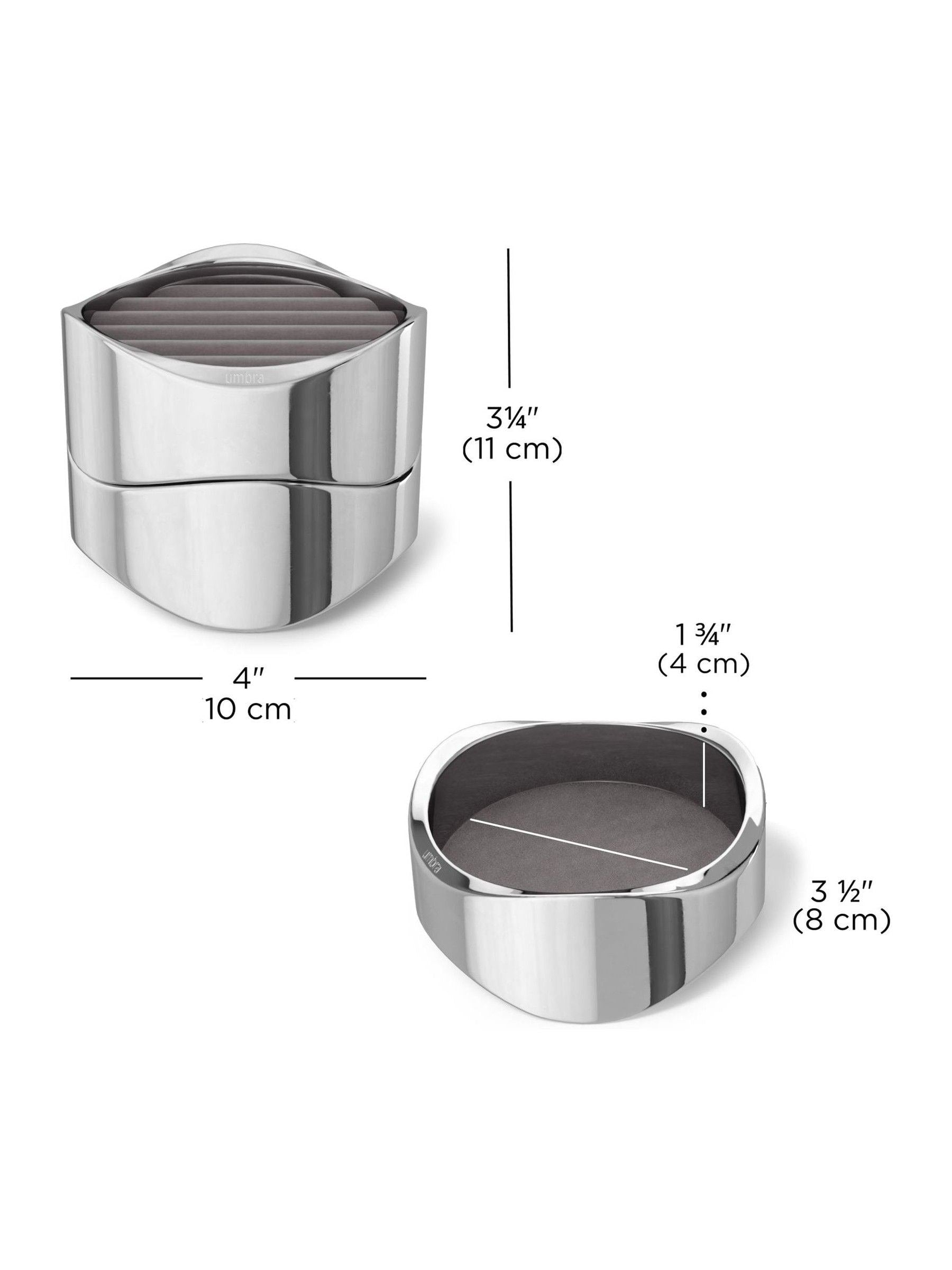 Umbra chrome wavy jewelry organizer 8x10x10 cm (British brand)