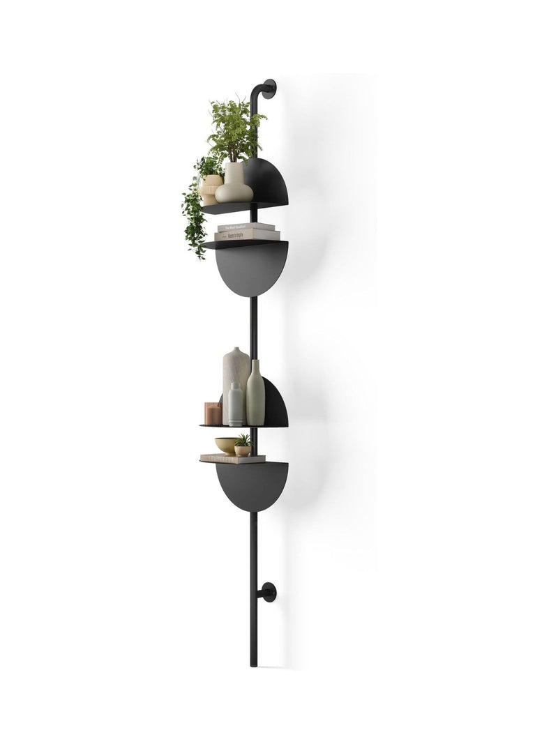 Umbra black adjustable shelf with four steel half-circles (British brand)