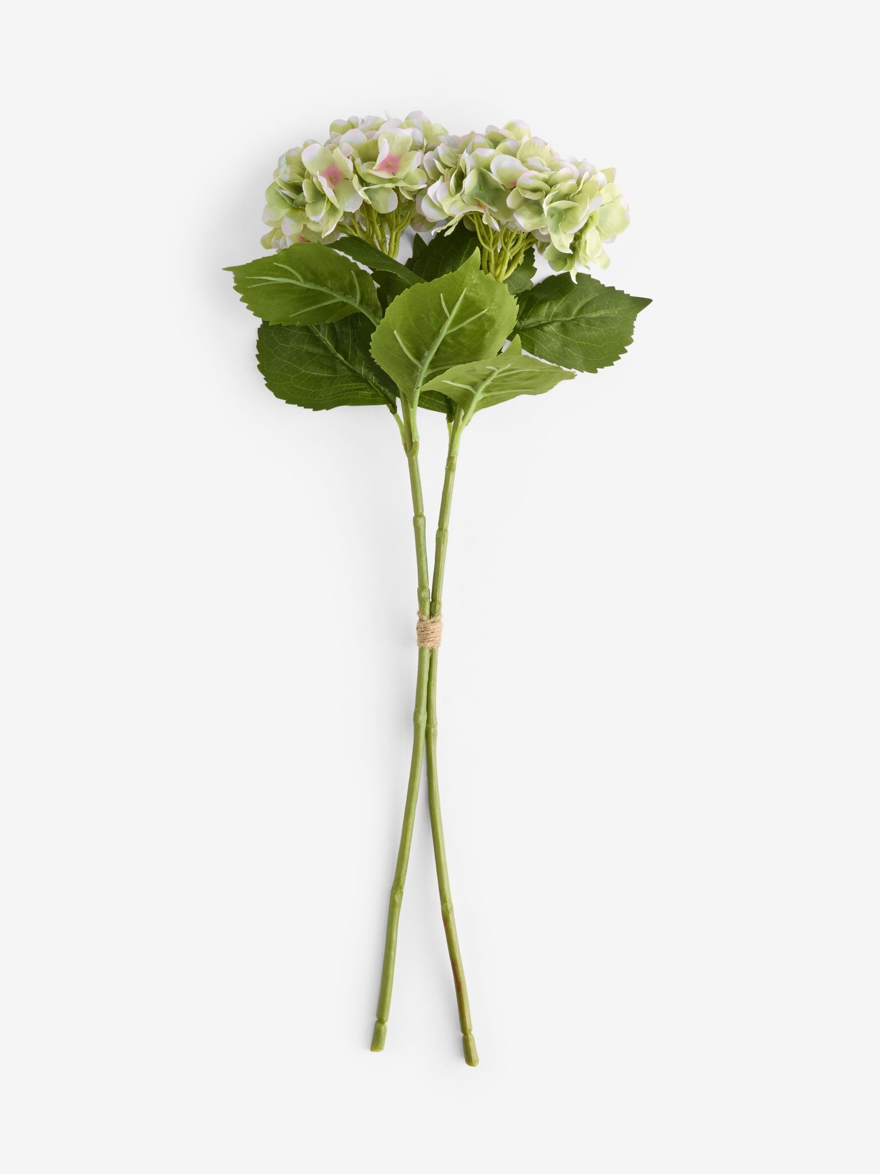 Green artificial hydrangea flower stems (2 pack), UK version