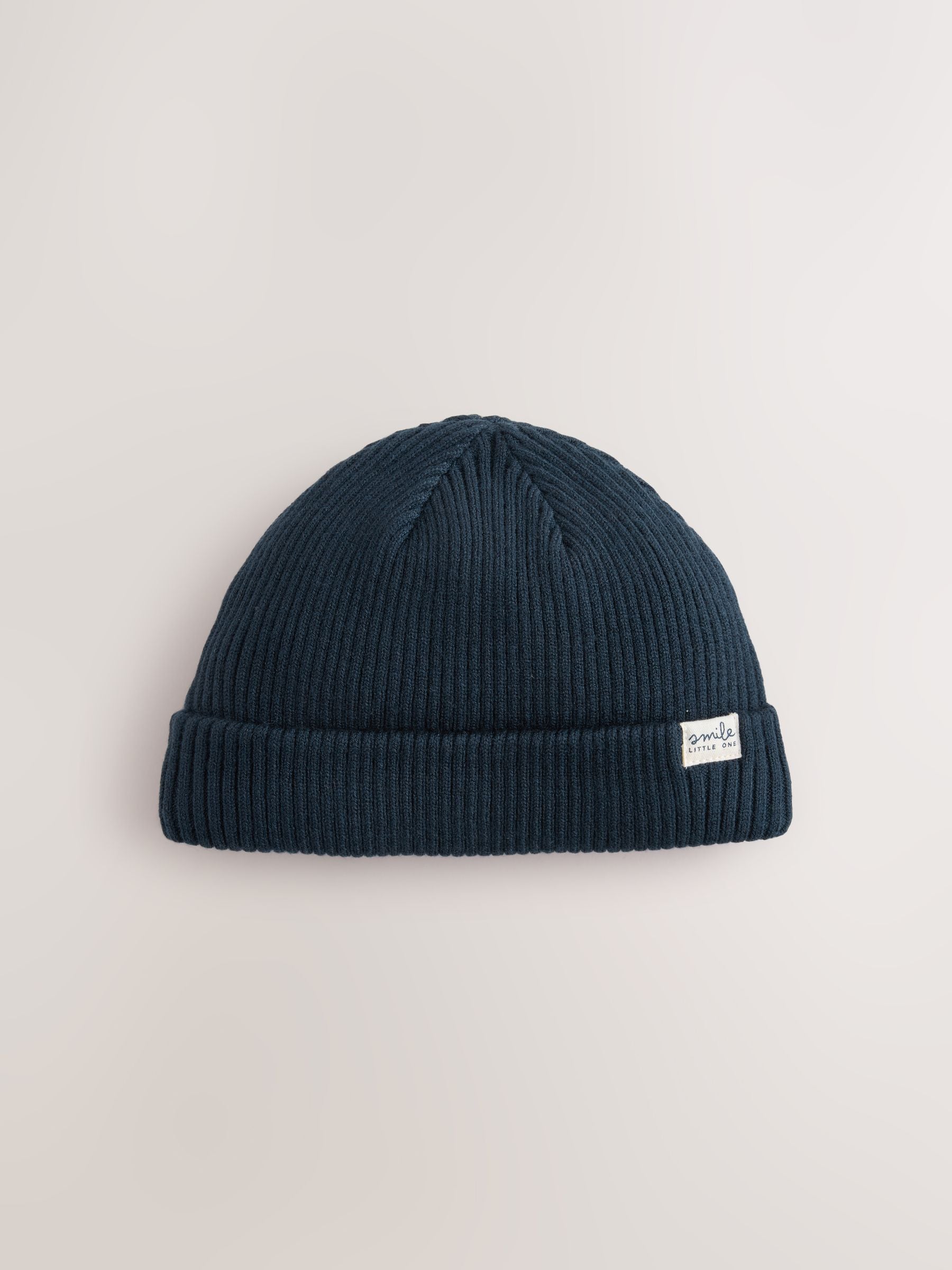 Blue knitted baby beanie hats 2 pack soft, UK version