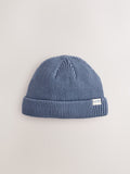 Blue knitted baby beanie hats 2 pack soft, UK version