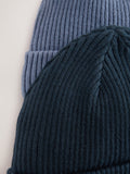 Blue knitted baby beanie hats 2 pack soft, UK version
