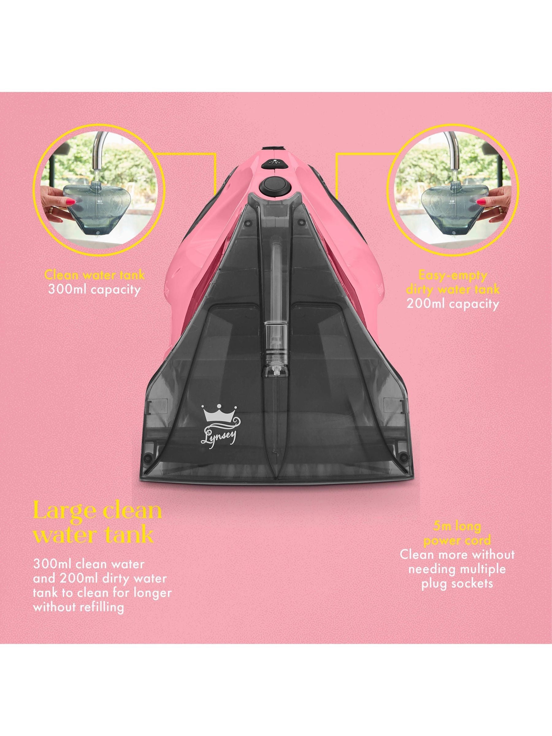 Swan Pink handheld carpet cleaner, UK version