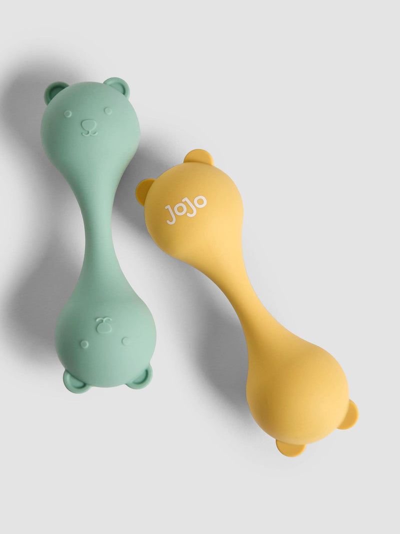 JoJo Maman Bébé set of 2 silicone bear rattles - British product