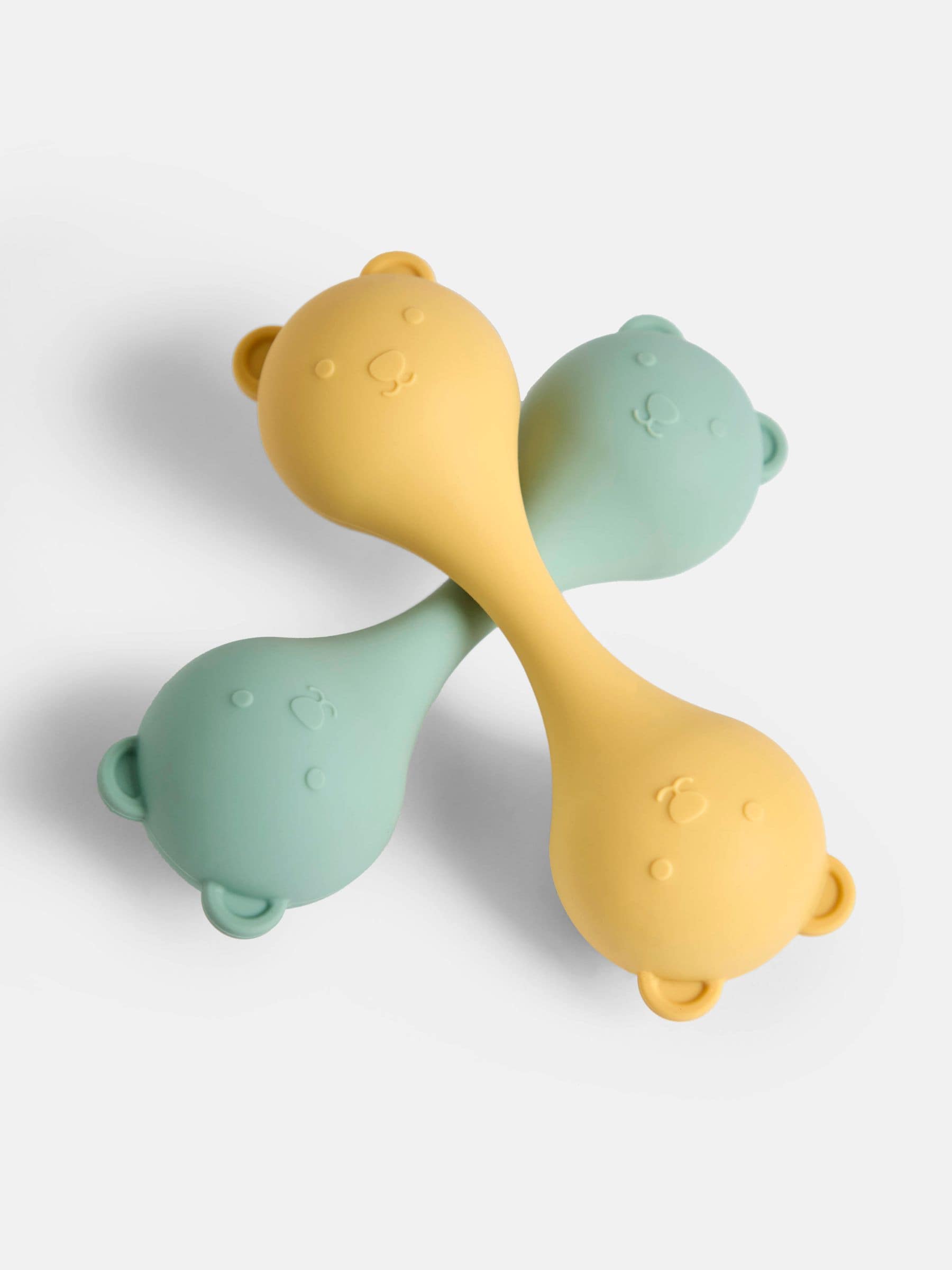 JoJo Maman Bébé set of 2 silicone bear rattles - British product