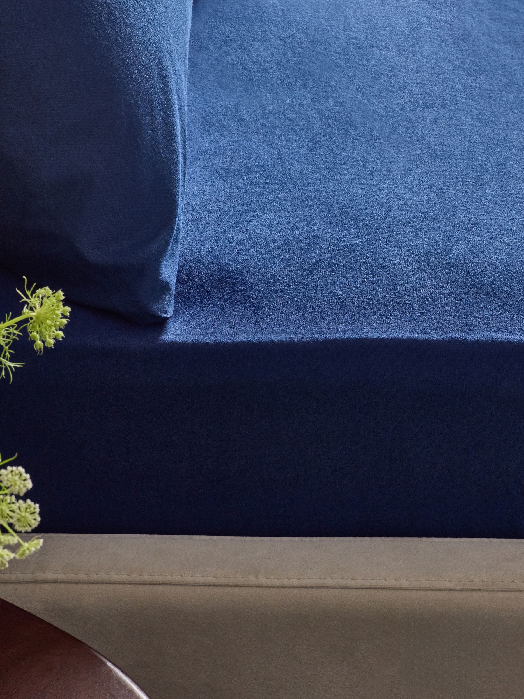Sage green brushed cotton fitted bed sheet double (British brand)