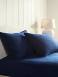 Navy teddy fleece pillowcases set of 2, UK version