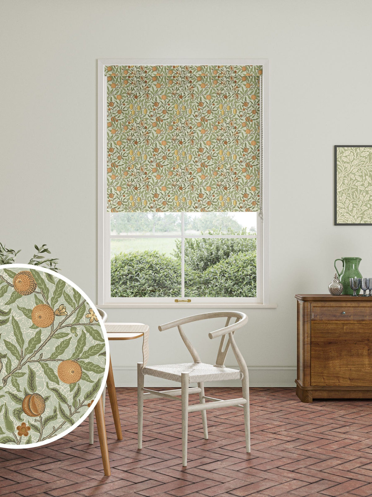 William Morris Fruit roller blind made to measure, UK version