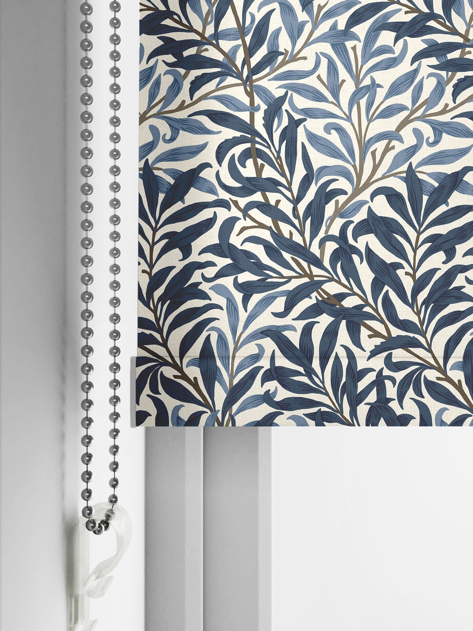 William Morris At Home roller blind Willow Bough midnight blue made to measure, UK version