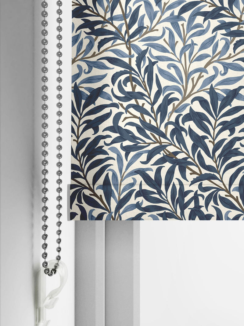 William Morris At Home roller blind Willow Bough midnight blue made to measure, UK version