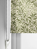 William Morris Willow Bough roller blind in Moss Green (British brand)