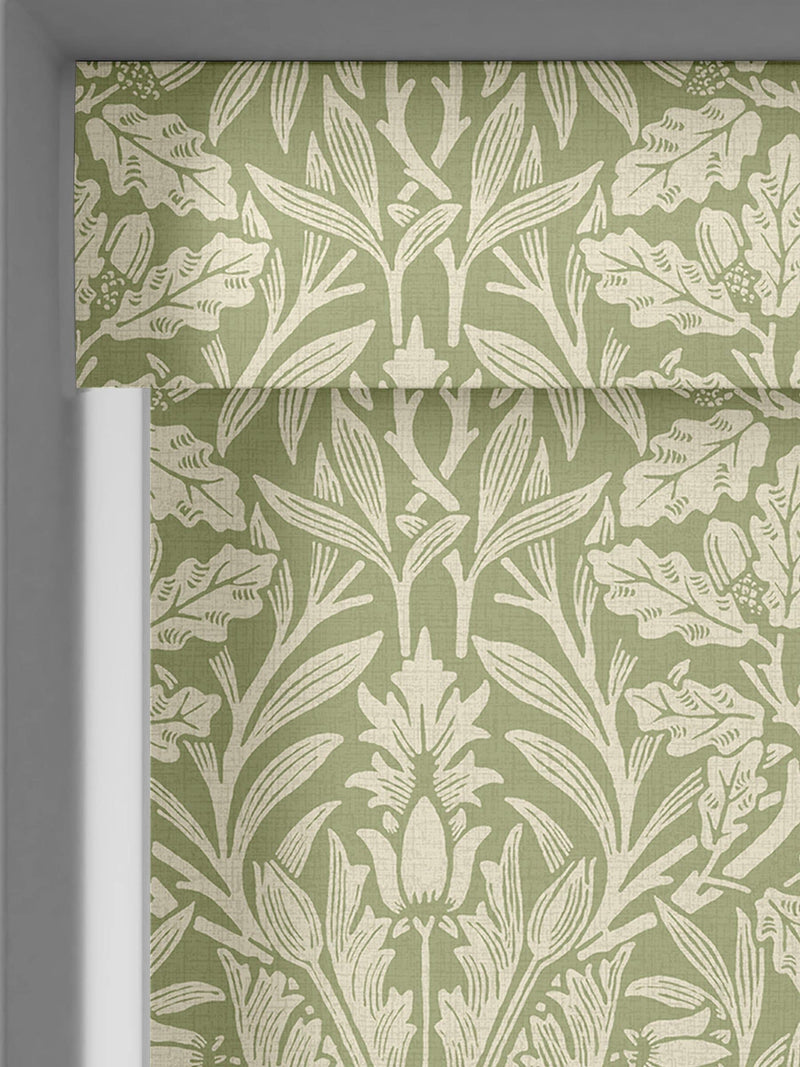 William Morris Lichen Green Acorn made to measure roller blind (British brand)