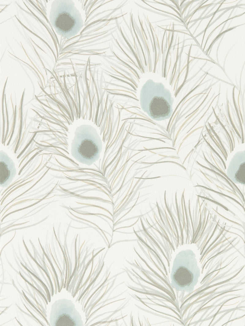 Harlequin Orlena wallpaper sample in Powder Blue Gilver, imported from the UK