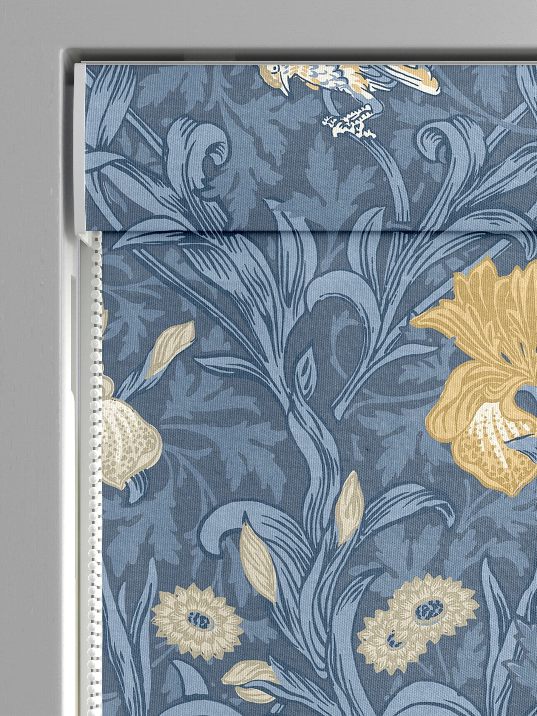 William Morris River Blue Iris roman blind (British brand)
