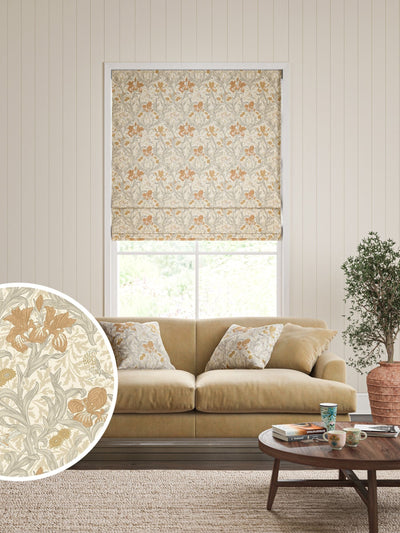 Next William Morris At Home Honey Orange Iris Roman Blind- Buy online at McGrocer
