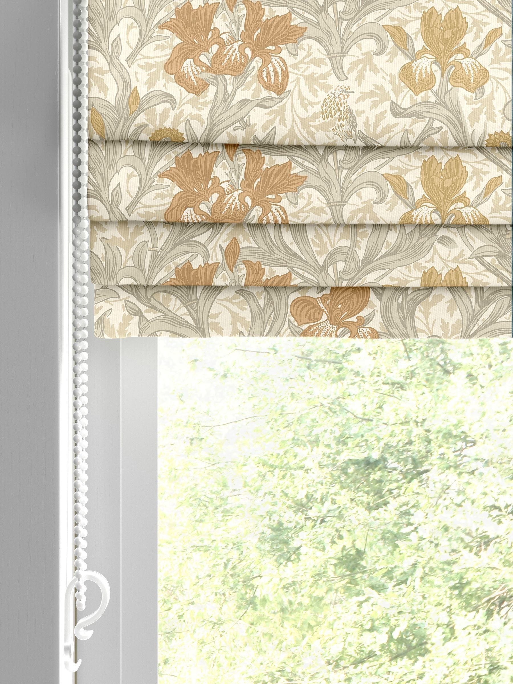 William Morris honey orange iris roman blind made to measure, UK version