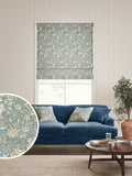 William Morris Blue Double Bough roman blind, UK version