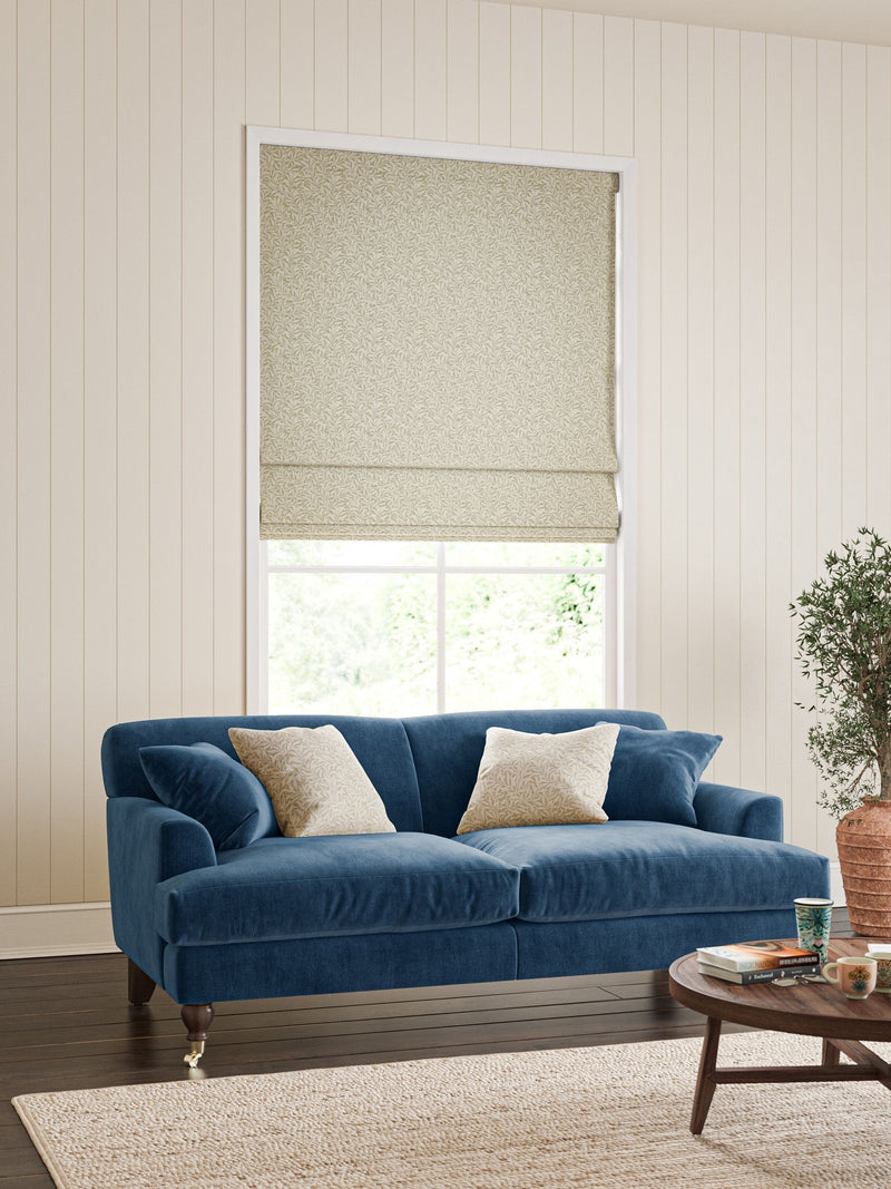 William Morris Lichen Green Willow Bough woven Roman blind (British brand)