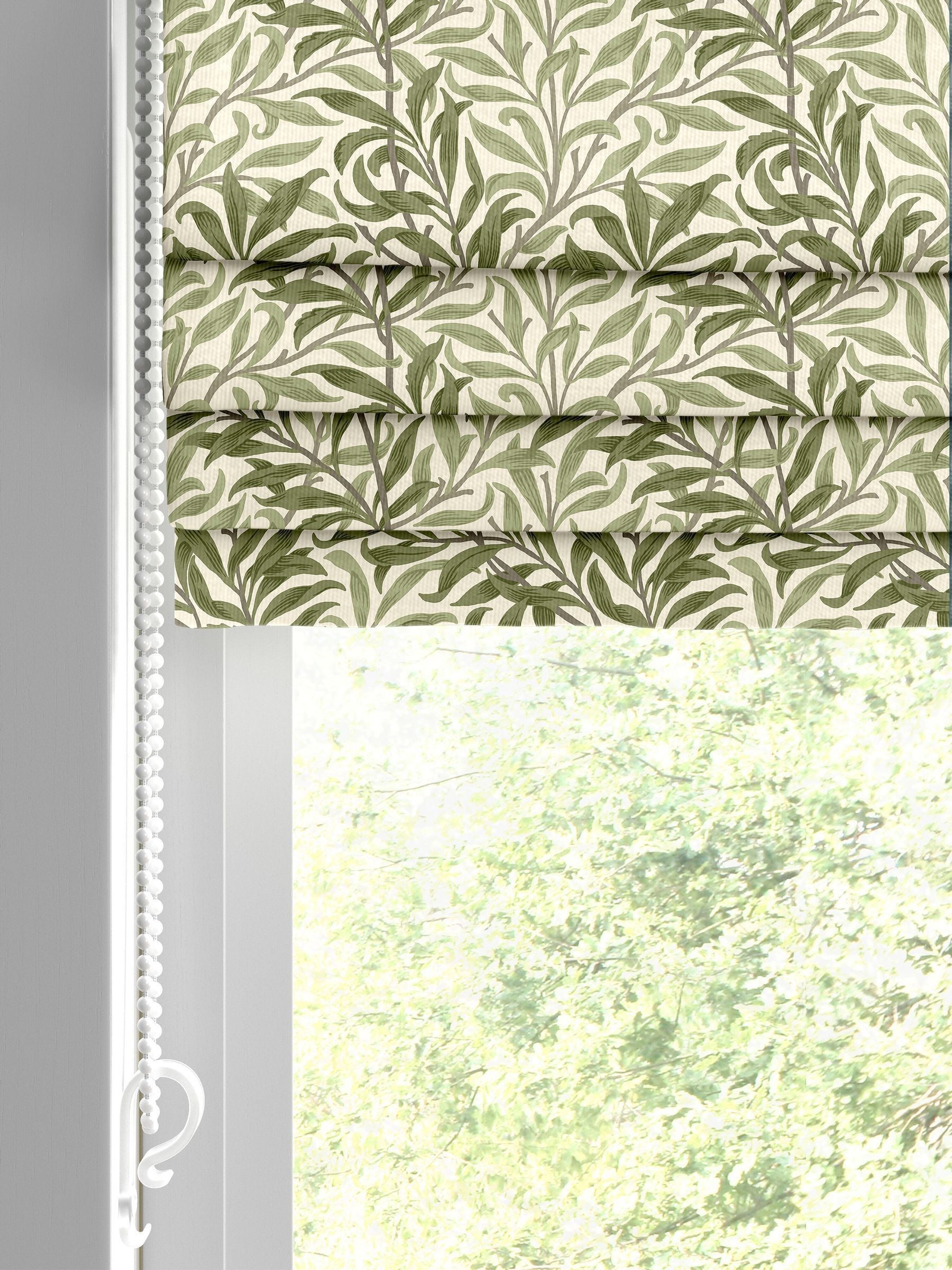 William Morris roman blind Moss Green Willow Bough design - British product