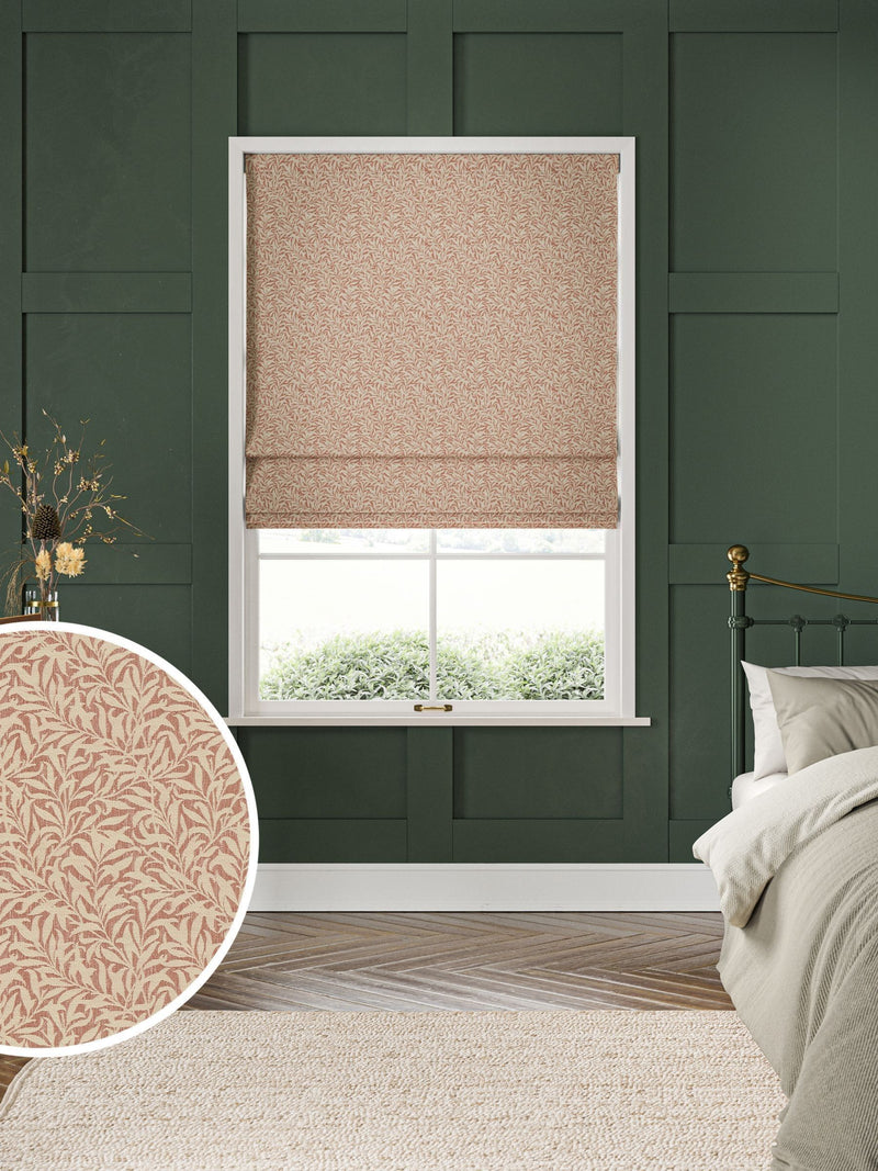 William Morris Willow Bough roman blind brick orange - British product
