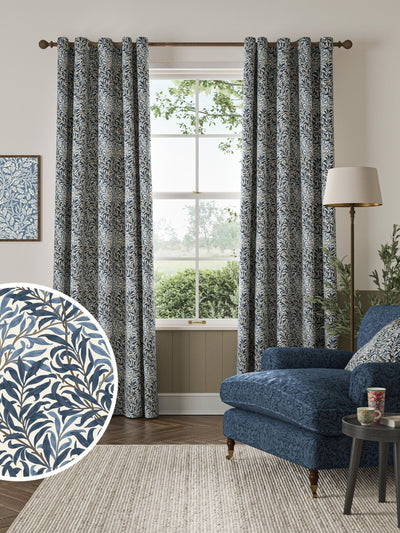 Next William Morris At Home Midnight Blue Willow Bough Made to Measure Curtains- Buy online at McGrocer