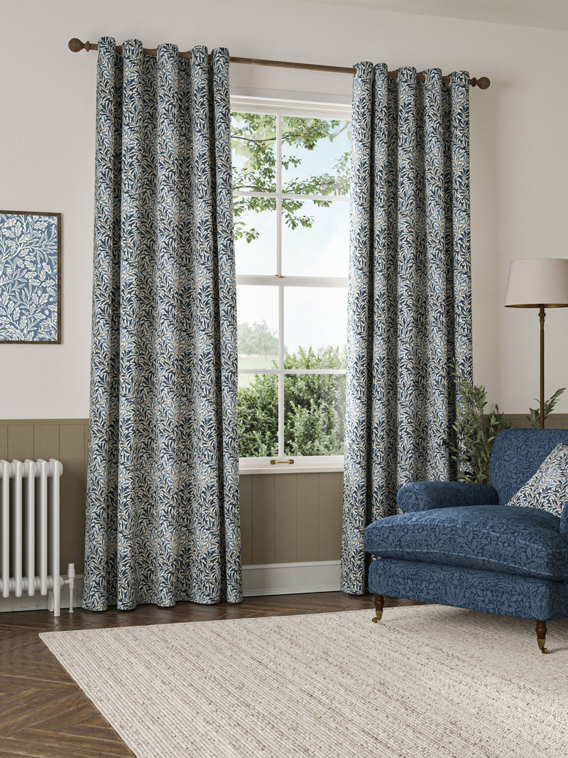 William Morris At Home midnight blue Willow Bough made to measure curtains (British brand)