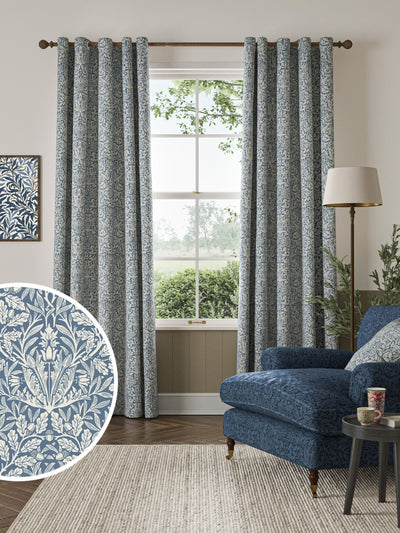 Next William Morris At Home River Blue Acorn Made to Measure Curtains- Buy online at McGrocer