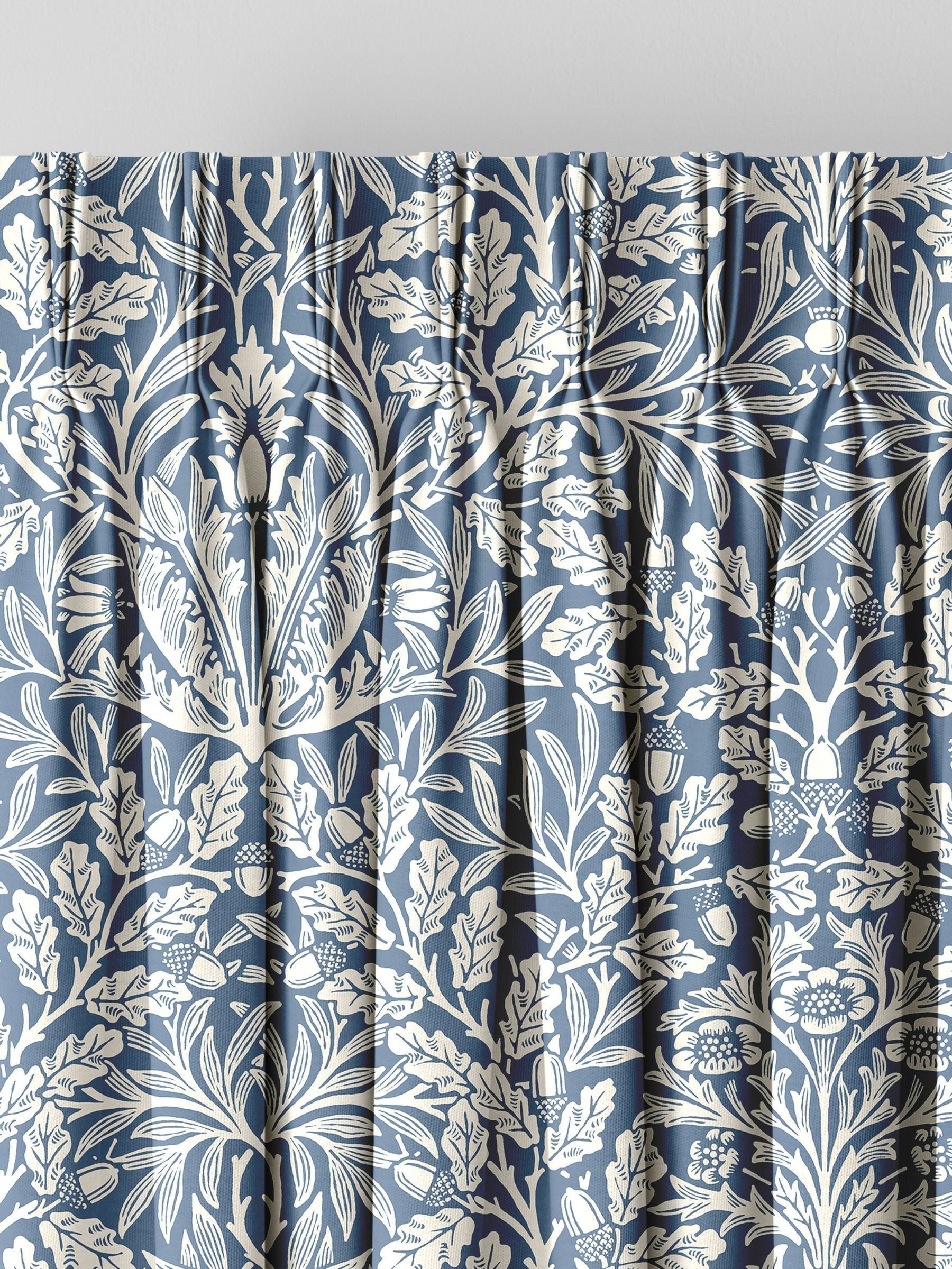 William Morris At Home River Blue Acorn curtains, UK version