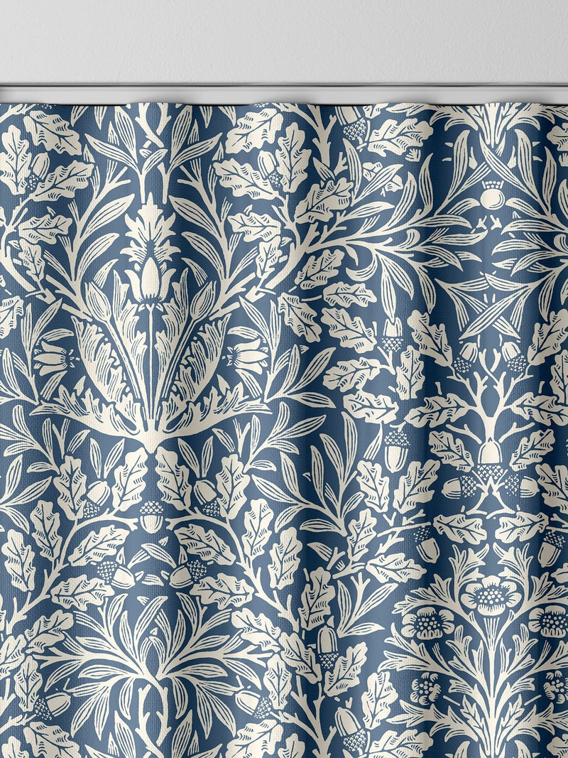William Morris At Home River Blue Acorn curtains, UK version