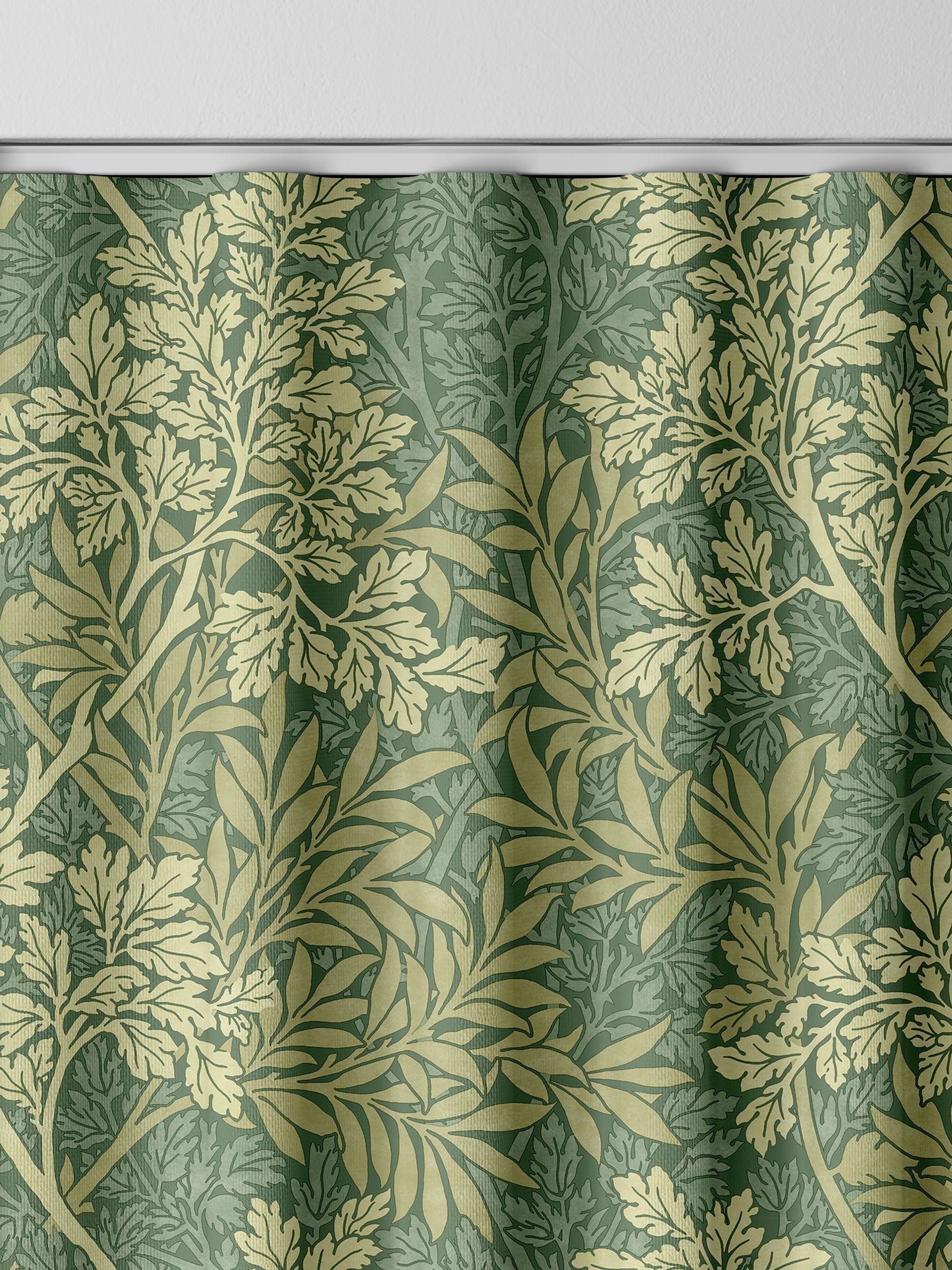 William Morris Apple Green Foliage made to measure curtains, UK version