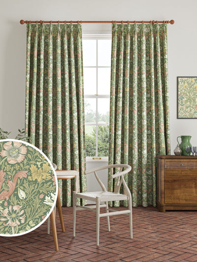 Next William Morris At Home Apple Green Compton Velvet Made to Measure Curtains 700x345mm- Buy online at McGrocer