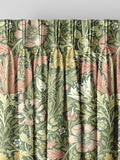 William Morris apple green velvet curtains with Compton pattern made to measure (British brand)