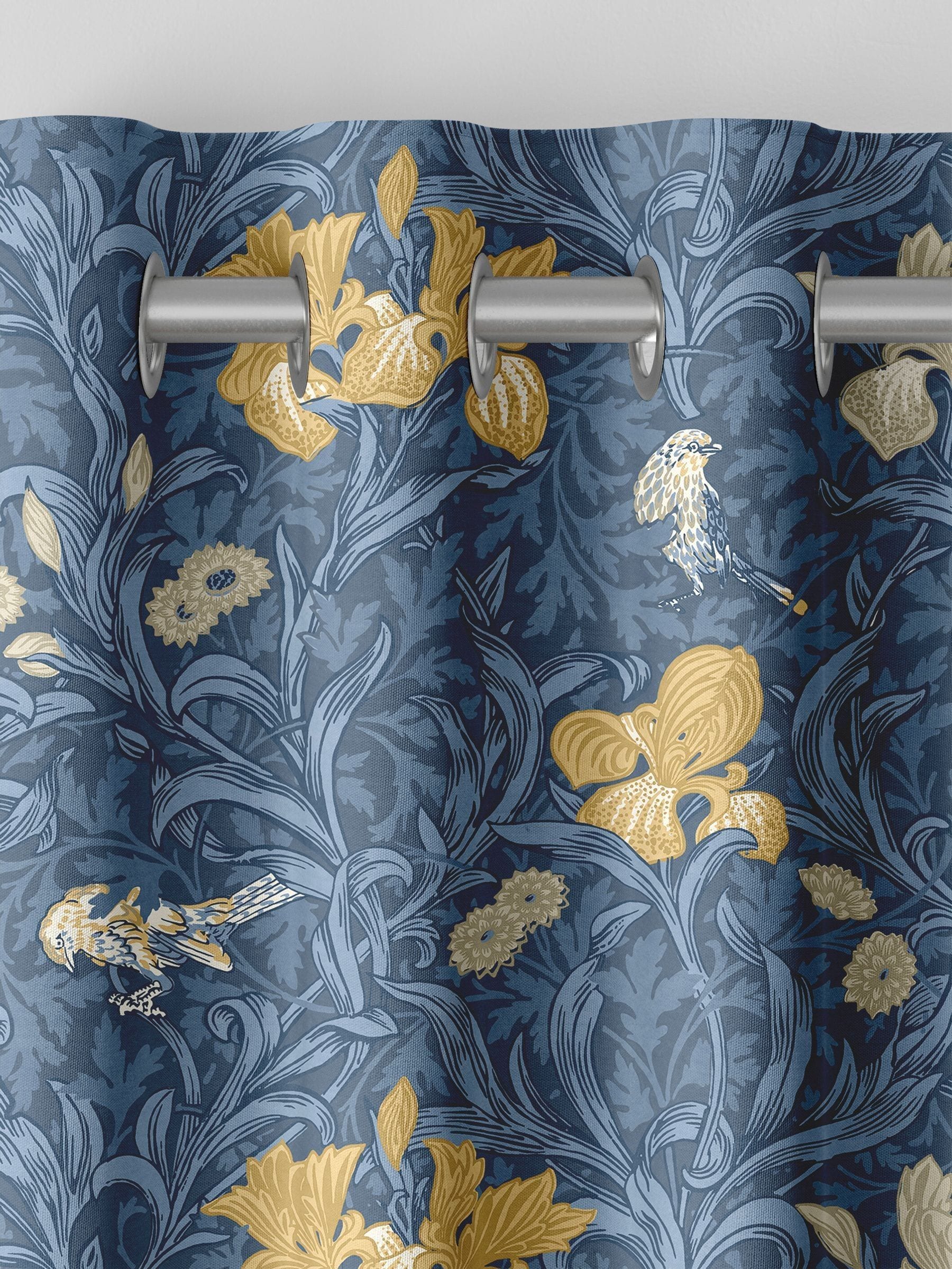 William Morris River Blue Iris made to measure curtains (British brand)