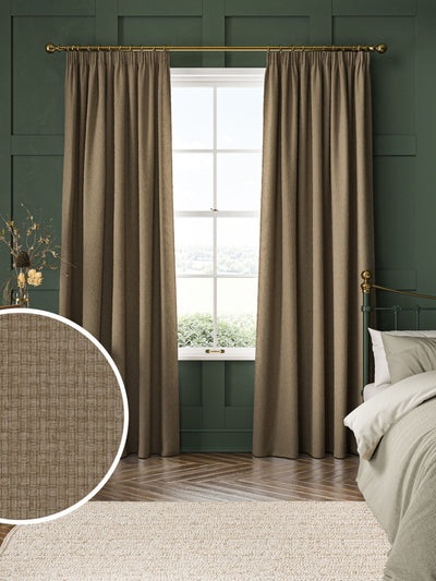Next William Morris At Home Reed Made to Measure Curtains in Mushroom Natural- Buy online at McGrocer